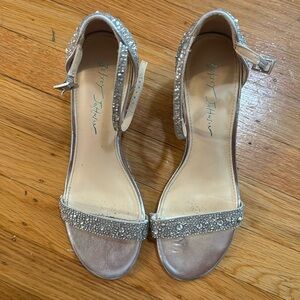 Betsy Johnson silver studded heels size 8.5